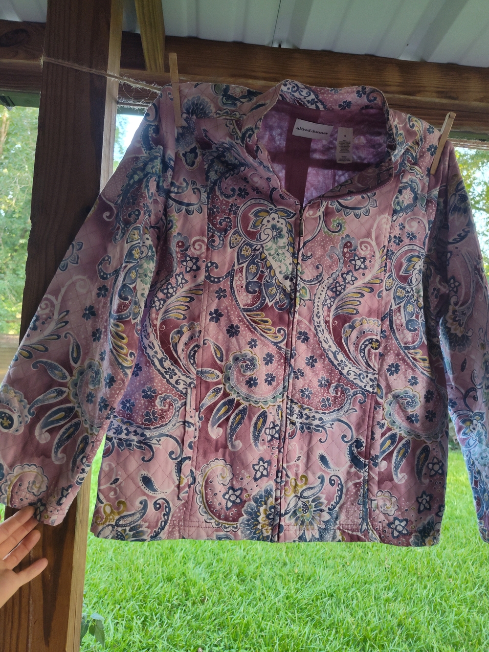 Alfred Dunner Lavender Pink Paisley Quilted Jacket